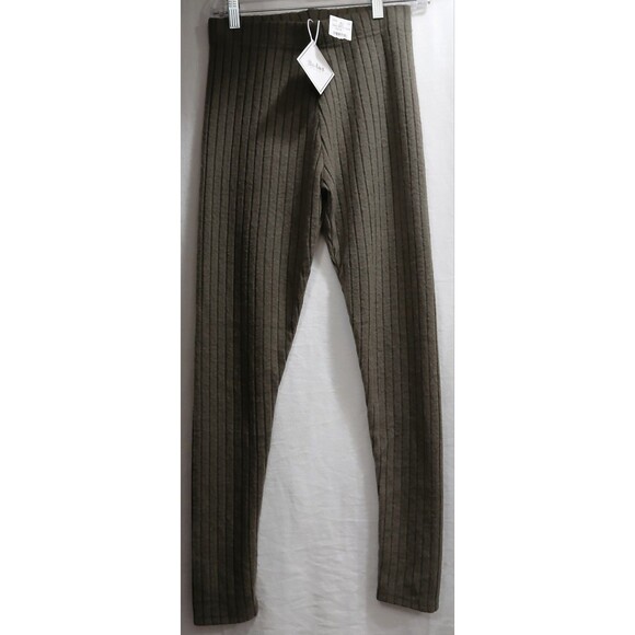 Be-Lux Sport by Rosee Women’s Olive Green Pull On Leggings Ribbed Medium NWT - Picture 1 of 5